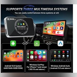 Car Smart Box with Wireless CarPlay and Android Auto - Black
